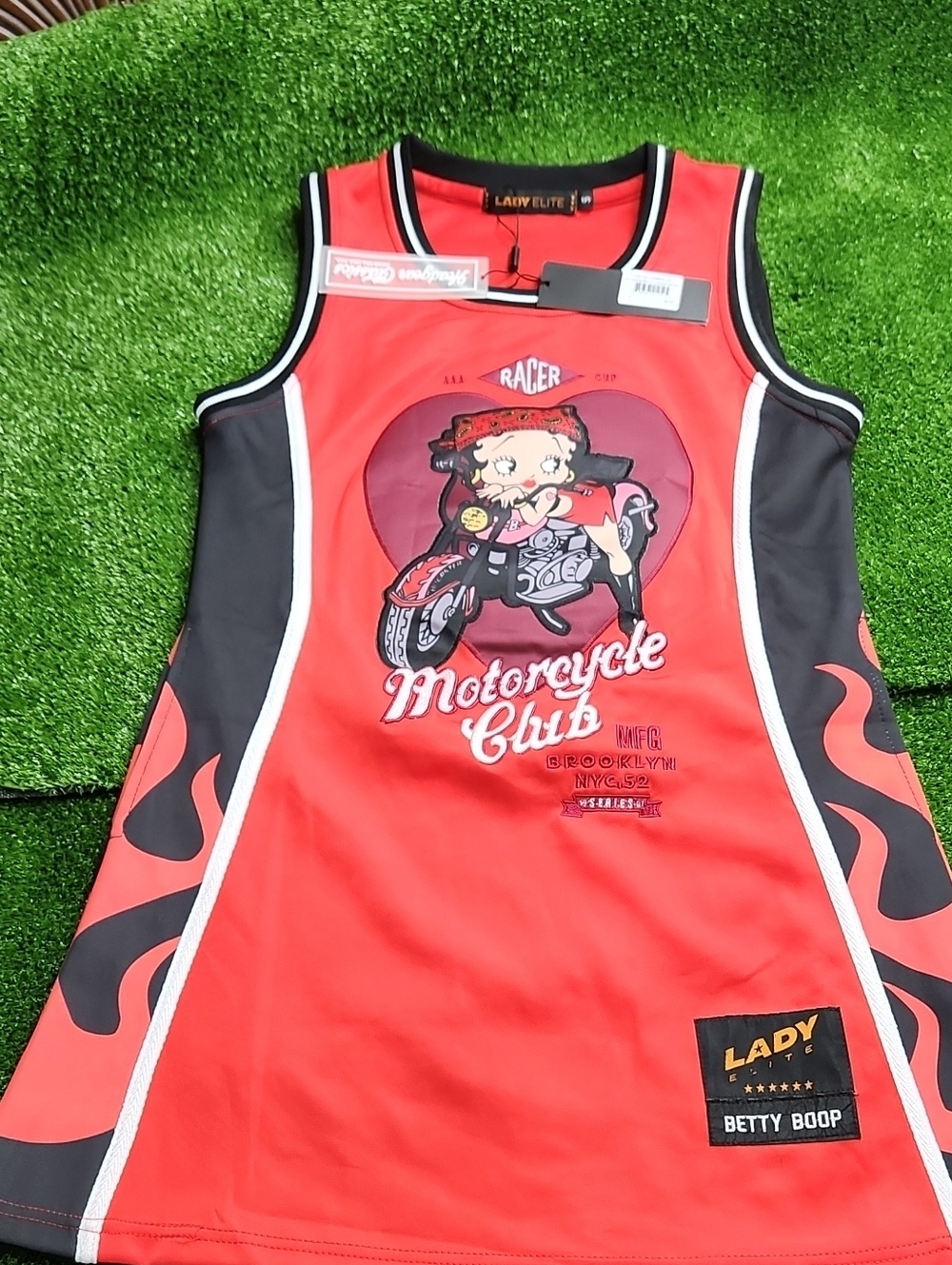 Betty Boop Jersey Mini Dress Red Motorcycle Club By Lady Elite
